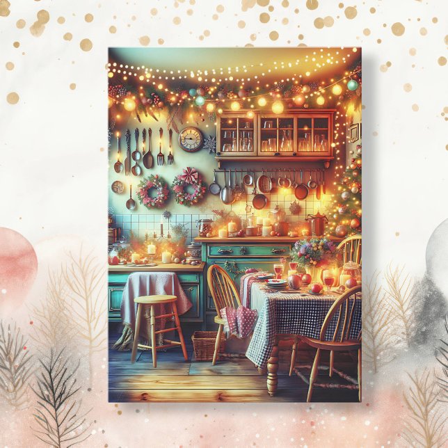 Cozy Christmas in Festive Kitchen Card (Creator Uploaded)