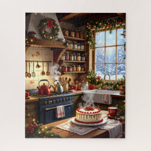 Cozy Christmas Kitchen with Holiday Cake Jigsaw Puzzle
