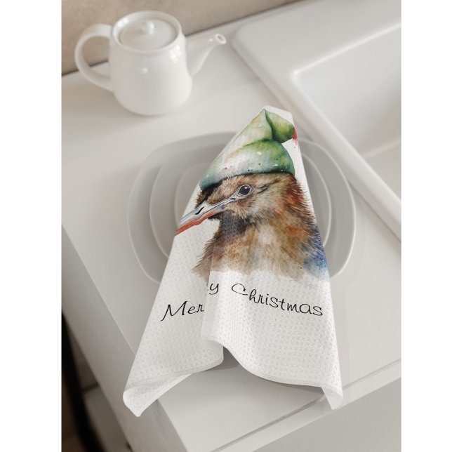 Cozy Christmas Kiwi, custom Kitchen Towel (Creator Uploaded)