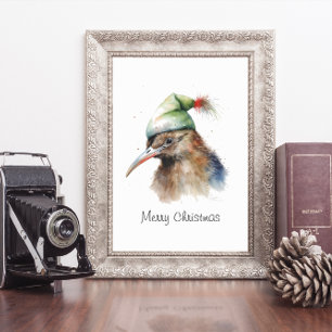 Cozy Christmas Kiwi, custom Poster