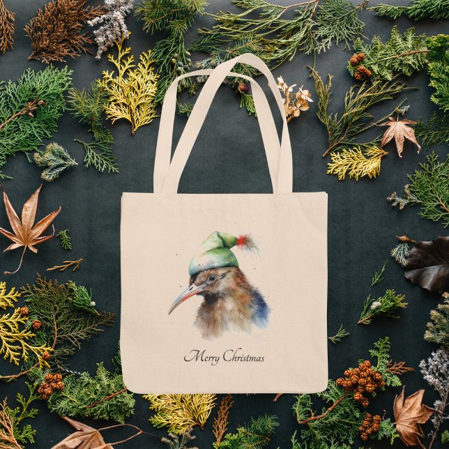Cozy Christmas Kiwi, custom Tote Bag (Creator Uploaded)