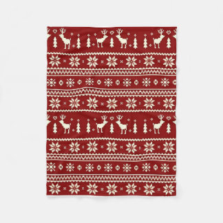 Cozy Christmas Knit Pattern Blanket