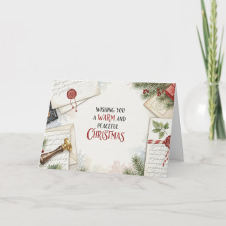 Cozy Christmas Letter Desk Watercolor Card