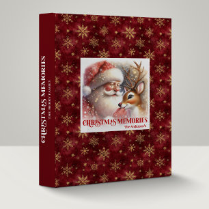 Cozy Christmas Memory Album Cute Santa Claus Rudy 3 Ring Binder