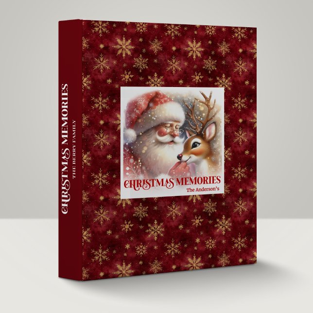Cozy Christmas Memory Album Cute Santa Claus Rudy 3 Ring Binder (Cozy Christmas Memory Album Cute Santa Claus Rudolph

)