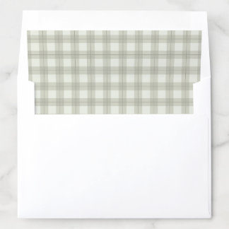 Cozy Christmas Neutral Plaid Envelope Liner