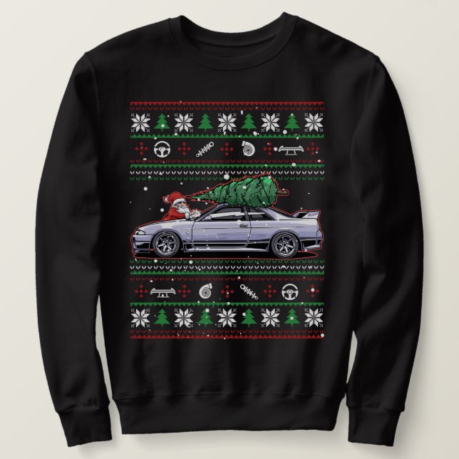 Cozy Christmas Nissan Skyline R33 GT-R Sweatshirt (Design Front)