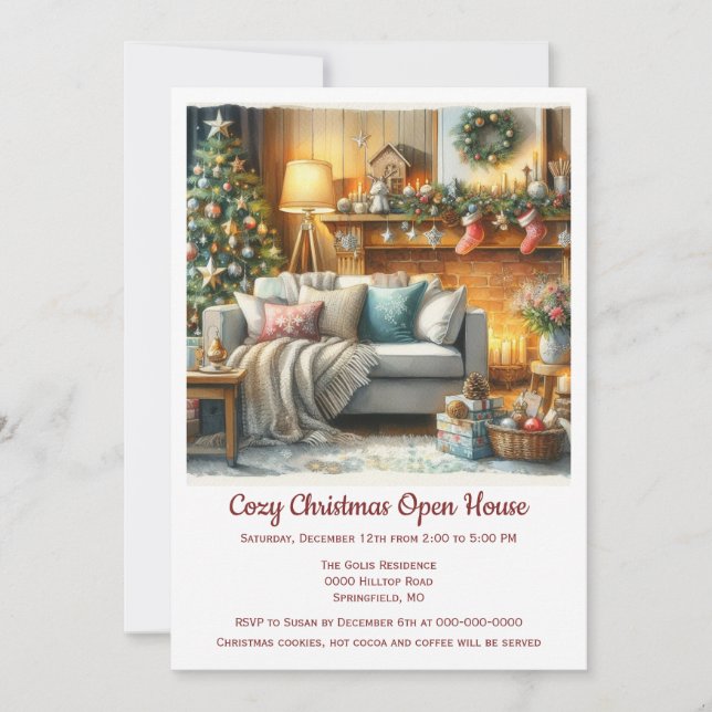 Cozy Christmas Open House  Invitation (Front)
