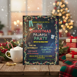 Cozy Christmas Pajama Bash Festive Family Invitation