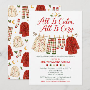 Cozy Christmas Pajama Party Invitation