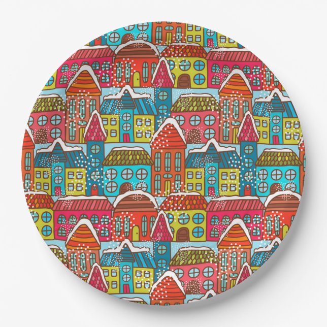 Cozy Christmas Paper Plates (Front)