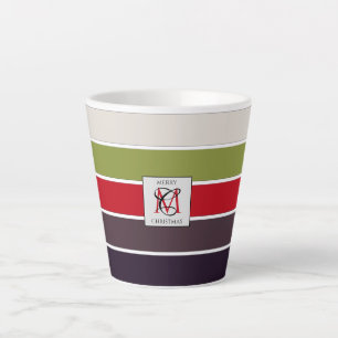 Cozy Christmas Pastel Color Palette Monogram Latte Mug