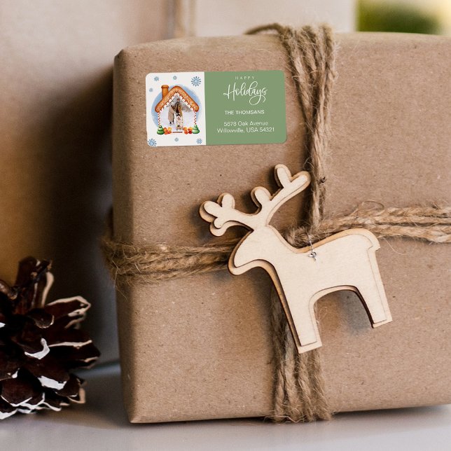 Cozy Christmas Photo Frame Return Address Label (Cozy Christmas Photo Frame Return Address Label)