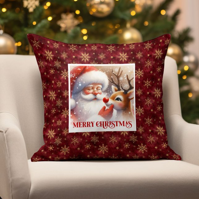 Cozy Christmas Pillow Cute Santa Claus and Rudolph (Cozy Christmas Pillow Cute Santa Claus and Rudolph

)