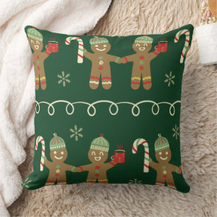 Cozy Christmas Pillow with Candy Canes & Cocoa