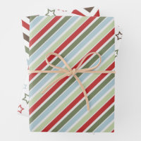 Rustic Green Red Christmas Tree Holiday Wrapping Paper Sheets