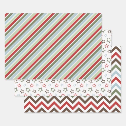 Cozy Christmas Red And Green Holiday Wrapping Paper Sheets