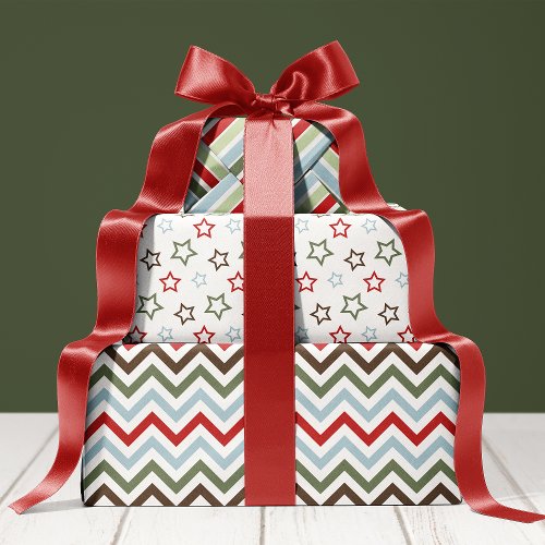 Cozy Christmas Red And Green Holiday Wrapping Paper Sheets