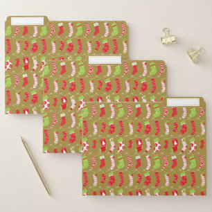 Cozy Christmas Retro Winter Socks File Folder