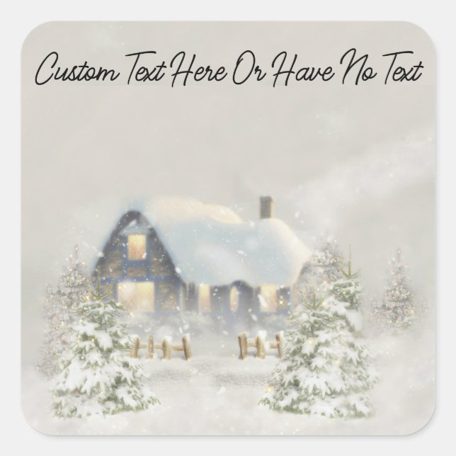 Cozy Christmas Rustic Woodland Forest Vibes Square Sticker (Front)