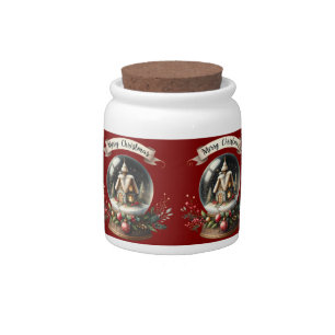 Cozy Christmas Snow Globe Cottage Scene Candy Jar