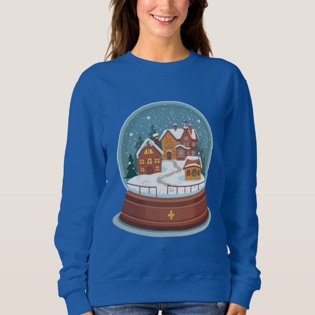 Cozy Christmas Snow Globe Illustration –  Sweatshirt (Front)