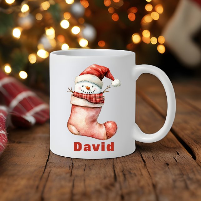 Cozy Christmas Snowman in Stocking Coffee Mug (Cozy Christmas Snowman in Stocking Coffee Mug
)