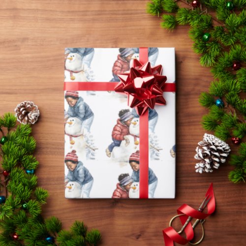 Cozy Christmas Snowman Wrapping Paper