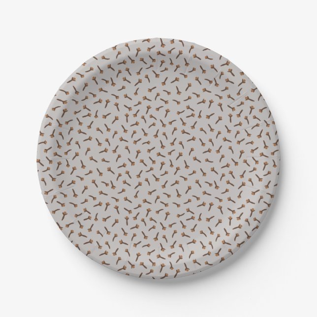 Cozy Christmas & Spice Cloves Paper Plates (Front)
