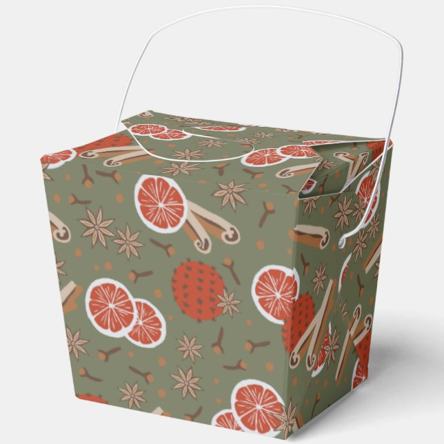 Cozy Christmas & Spice Holiday potpourri Favor Boxes (Front)