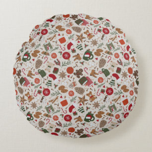 Cozy Christmas & Spice Round Pillow