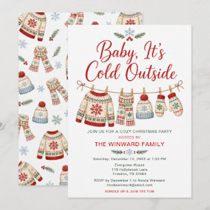 Cozy Christmas Sweater Holiday Party Invitation