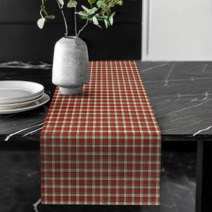 Cozy Christmas Table Runner in Plaid Design
