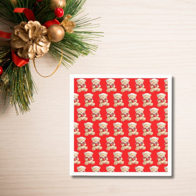 Cozy Christmas Teddy Bear Napkins (Creator Uploaded)