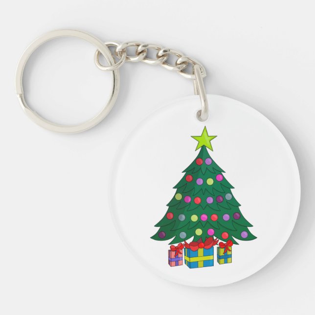 Cozy Christmas Tree Keychain (Front)