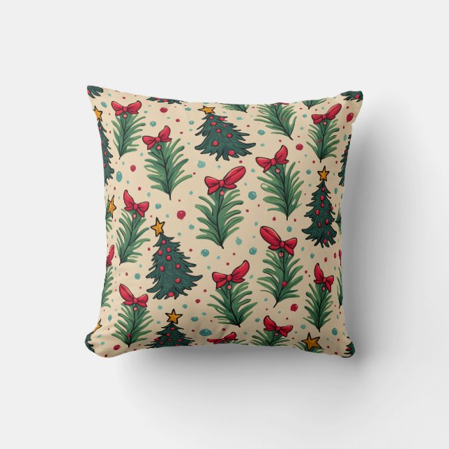 Cozy Christmas Tree Pillow (Front)