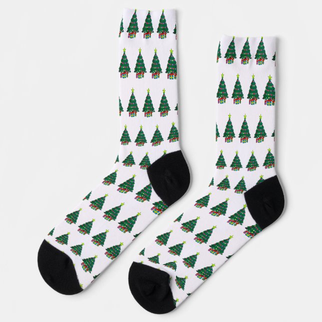 Cozy Christmas Tree Socks (Left)