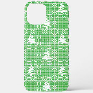 Cozy Christmas tree ugly sweater checkered pattern iPhone 12 Pro Max Case