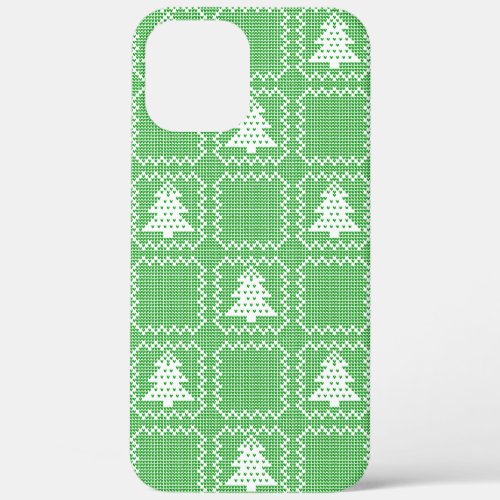 Cozy Christmas tree ugly sweater checkered pattern iPhone 12 Pro Max Case