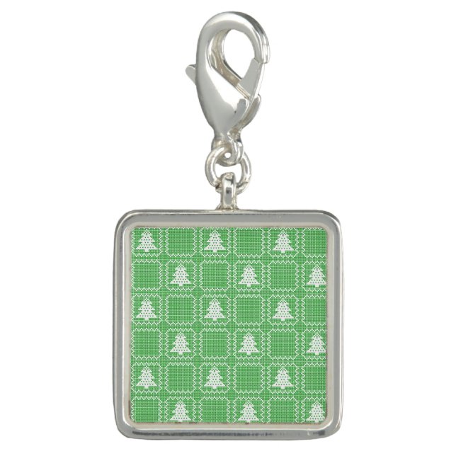 Cozy Christmas tree ugly sweater checkered pattern Charm (Front)