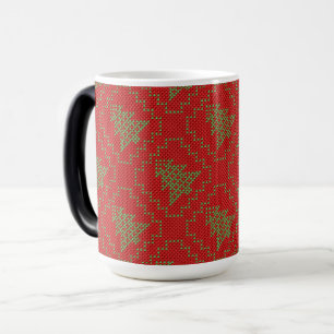 Cozy Christmas tree ugly sweater checkered pattern Color Morph Mug