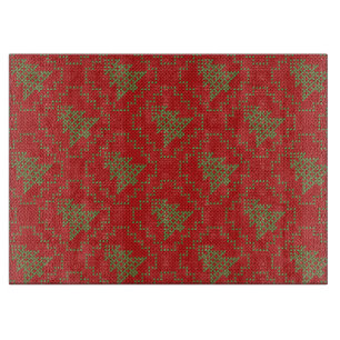 Cozy Christmas tree ugly sweater checkered pattern Cutting Board