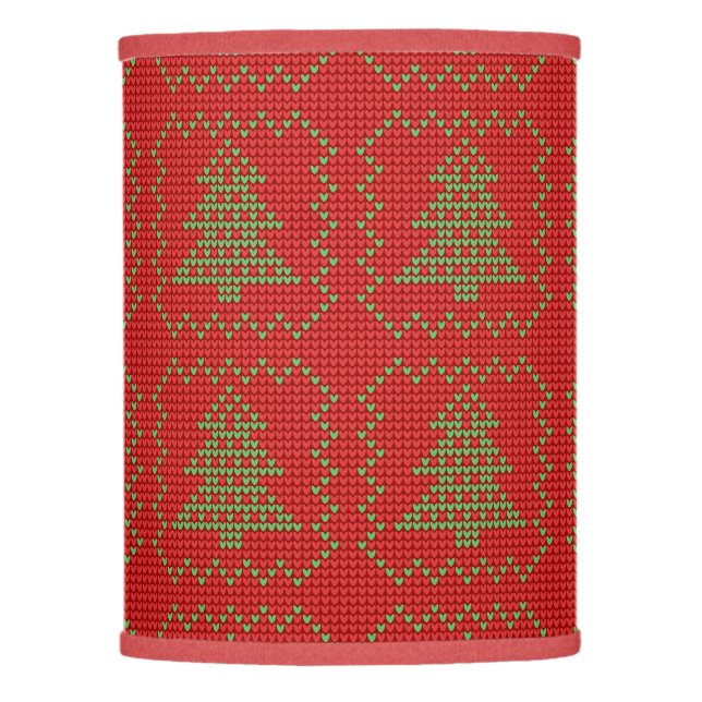 Cozy Christmas tree ugly sweater checkered pattern Lamp Shade (Front)