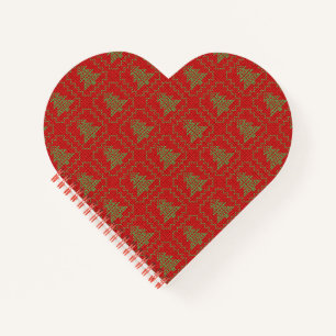 Cozy Christmas tree ugly sweater checkered pattern Notebook