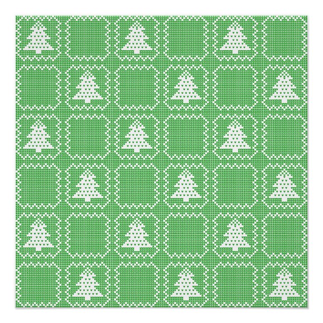 Cozy Christmas tree ugly sweater checkered pattern Poster (Front)