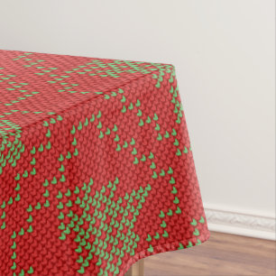 Cozy Christmas tree ugly sweater checkered pattern Tablecloth