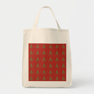 Cozy Christmas tree ugly sweater checkered pattern Tote Bag