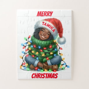 Cozy Christmas Vibes with Santa Hat  Jigsaw Puzzle