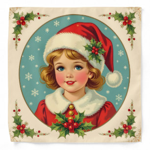 Cozy Christmas Victorian Cute Girl Bandana