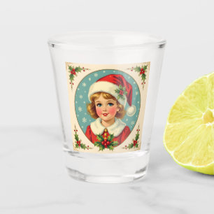 Cozy Christmas Victorian Cute Girl Shot Glass